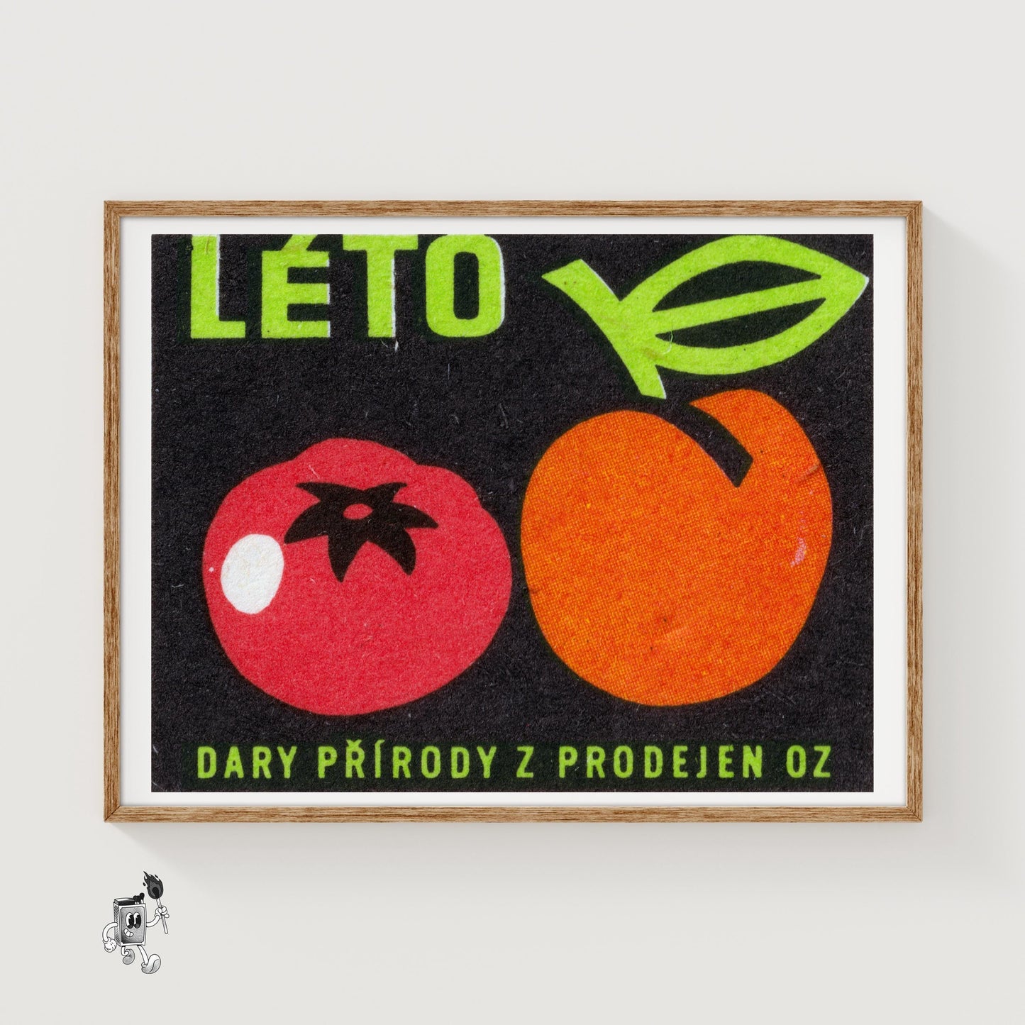 Tomato and Peach - vintage matchbox label print