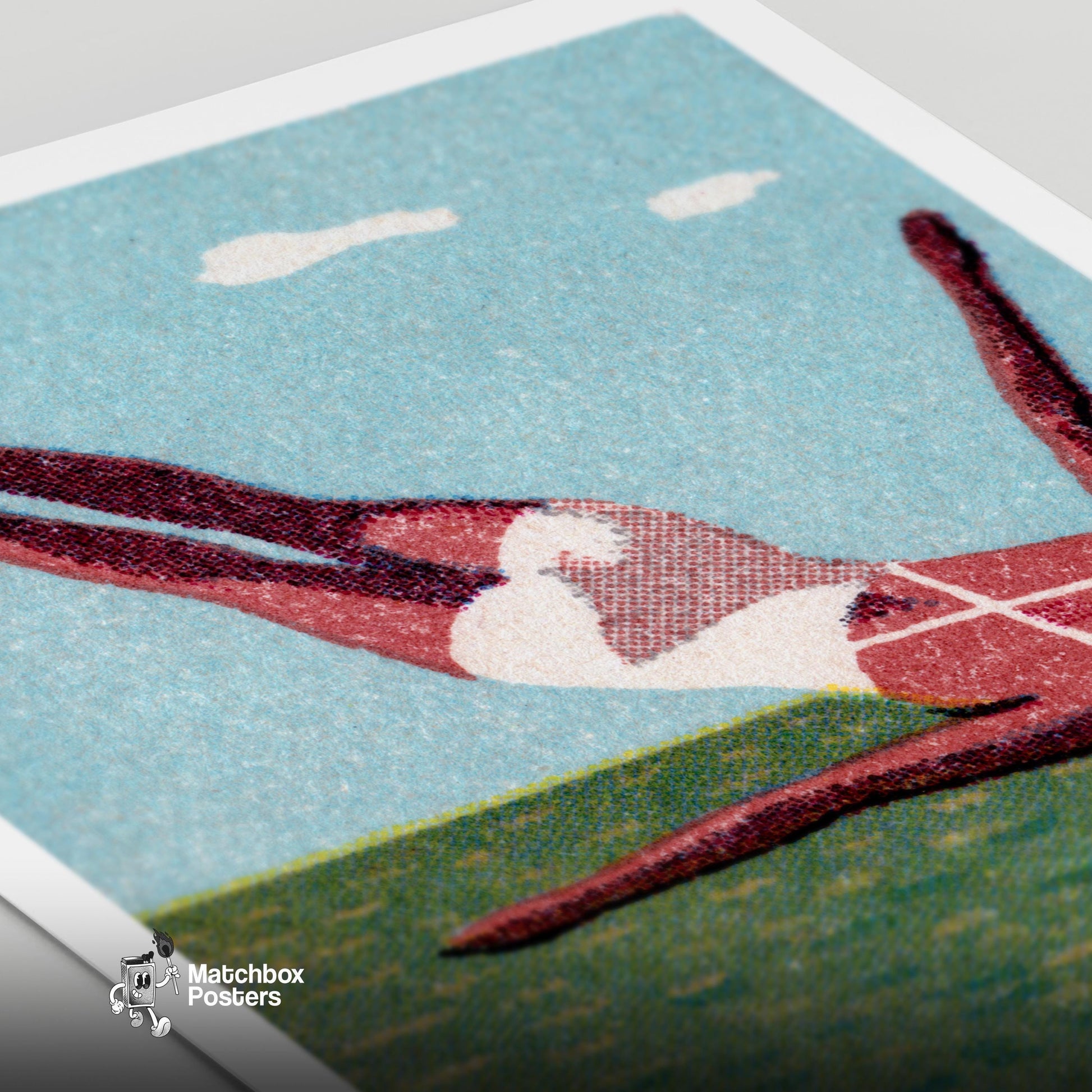 Diver - vintage matchbox label print - close-up detail