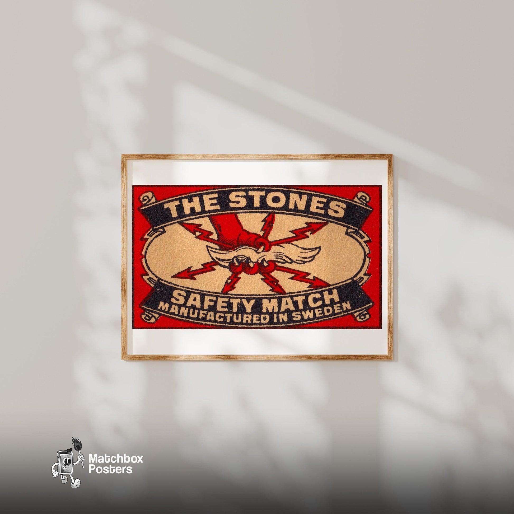 Eagle Claw - vintage matchbox label print - bedroom mockup