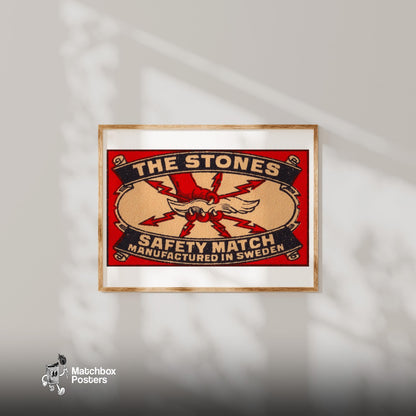 Eagle Claw - vintage matchbox label print - bedroom mockup