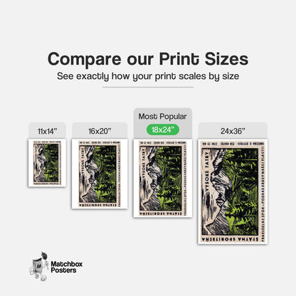 Mountain Range - vintage matchbox label print - gallery wall preview