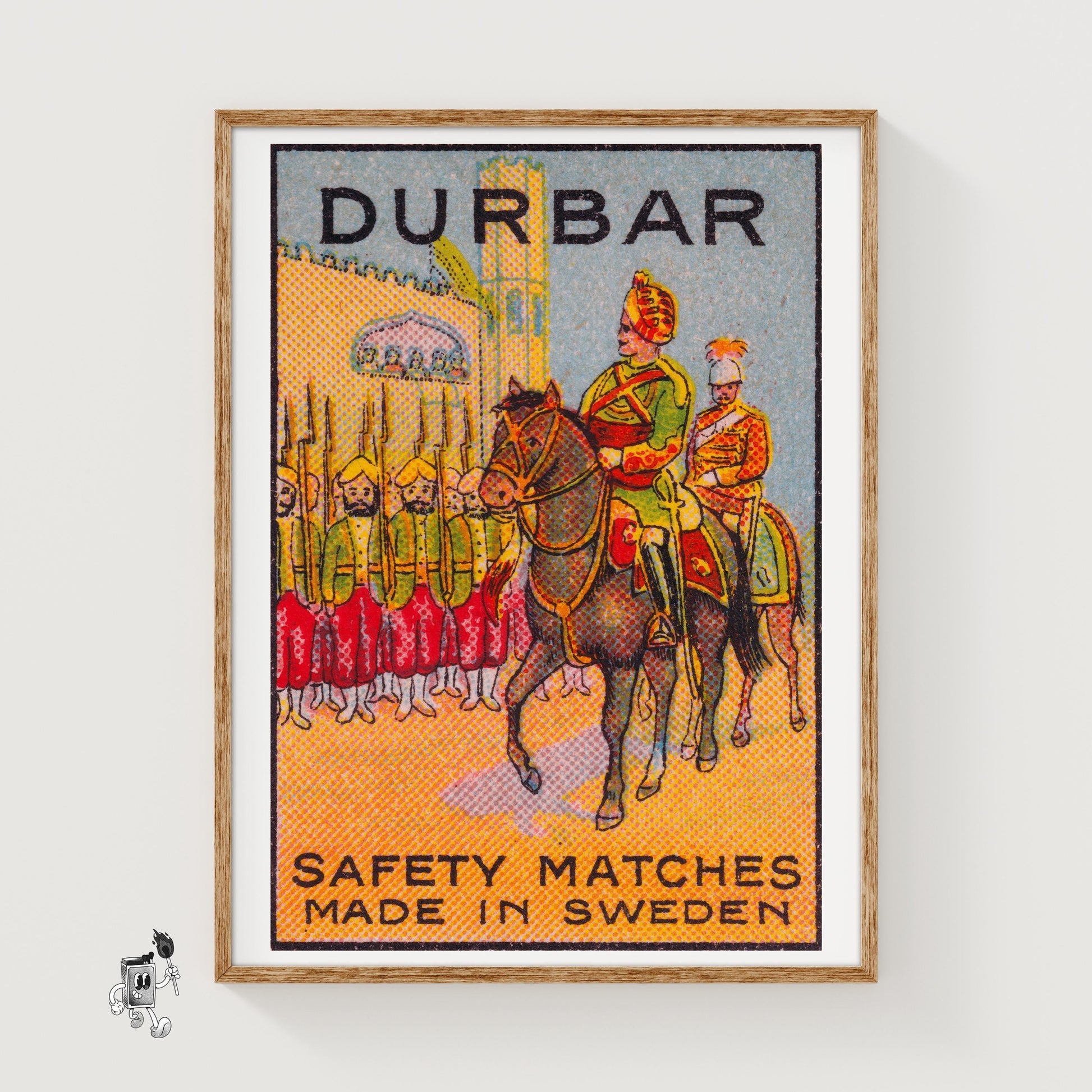 Soldier on Horseback - vintage matchbox label print