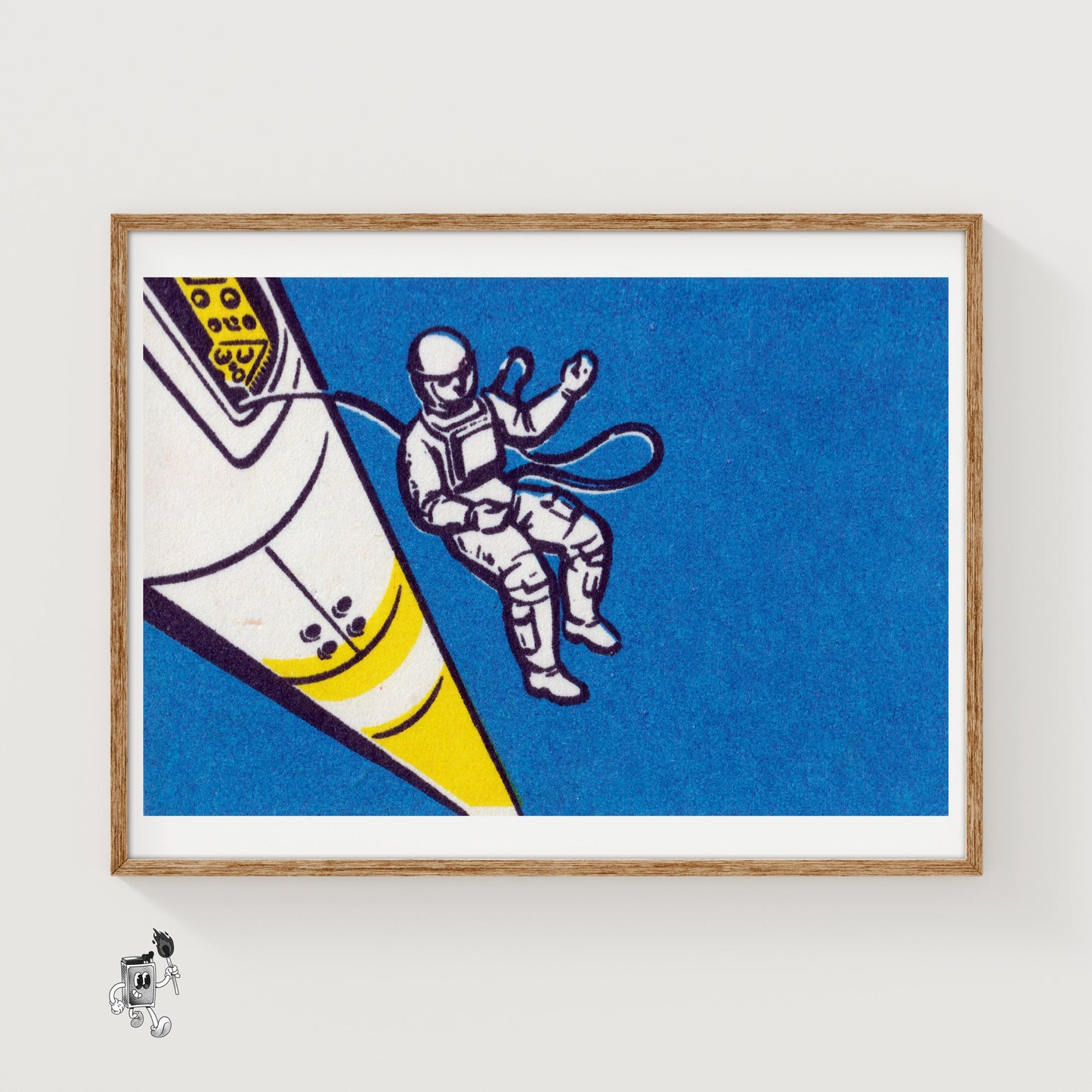 Cosmonaut - vintage matchbox label print