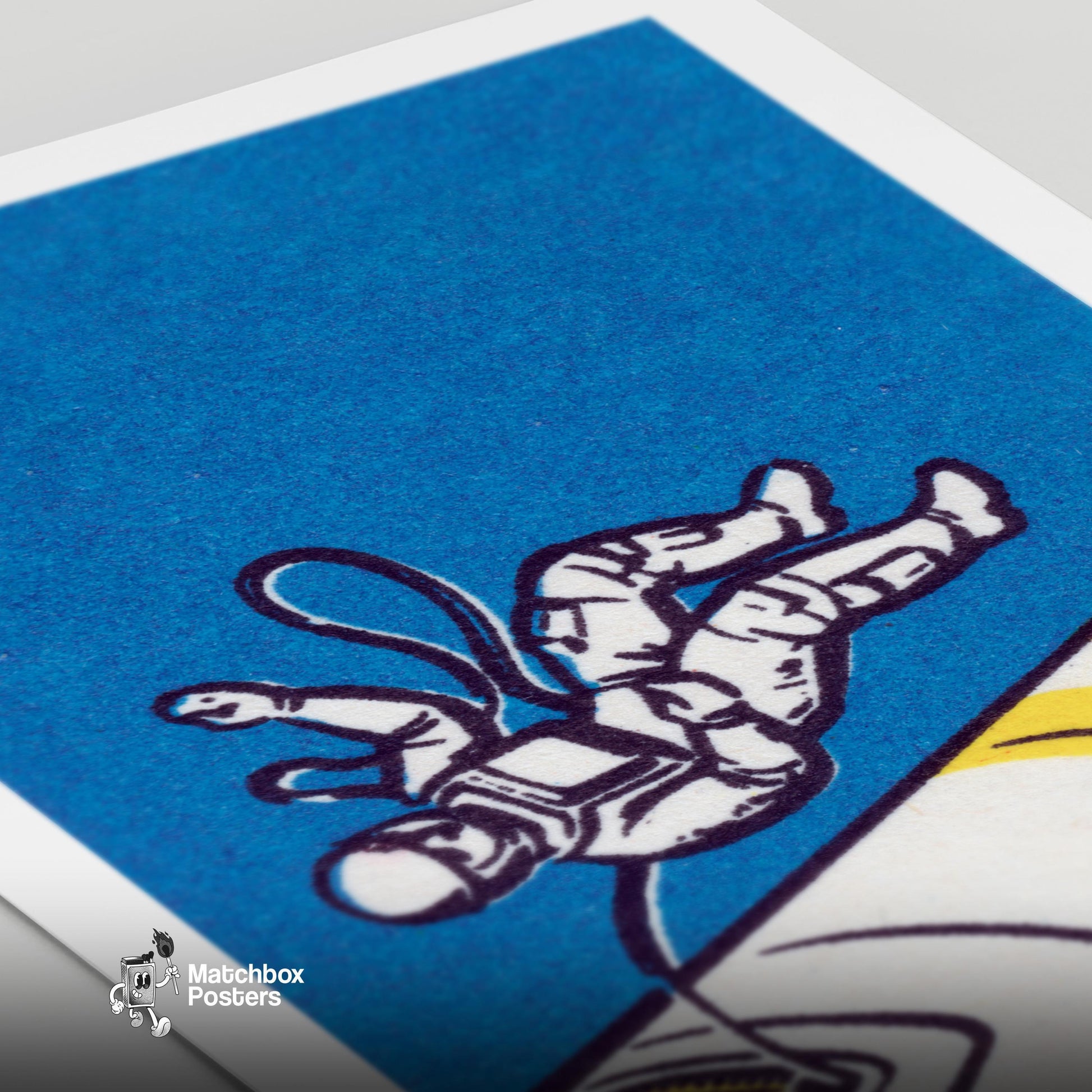 Cosmonaut - vintage matchbox label print - close-up detail