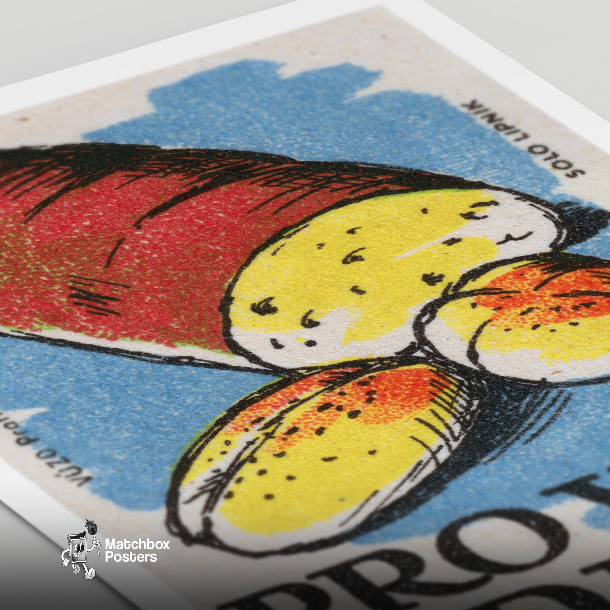 Potato - vintage matchbox label print - close-up detail