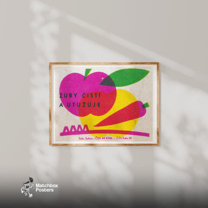 Clean Your Teeth - vintage matchbox label print - bedroom mockup