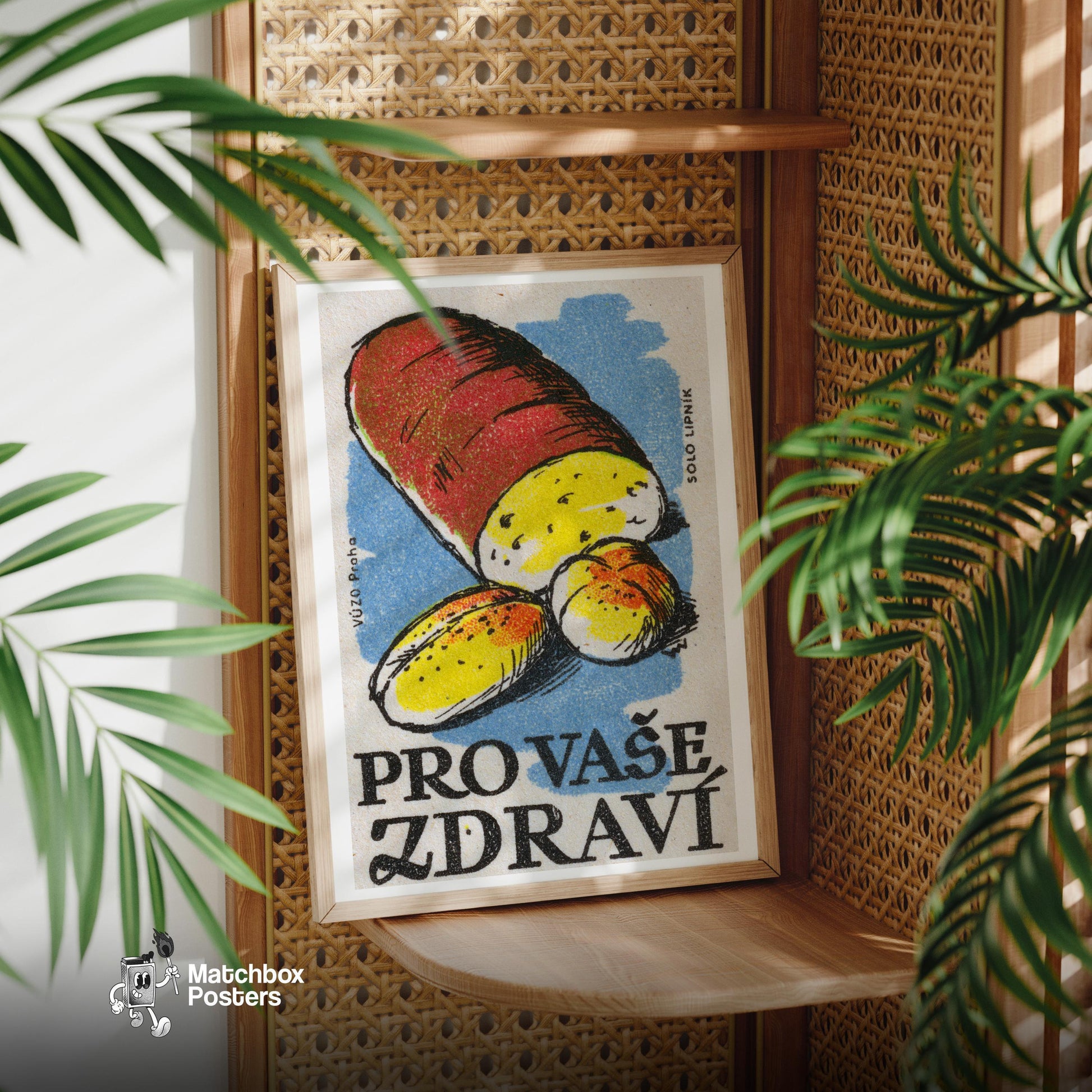 Potato - vintage matchbox label print - office wall