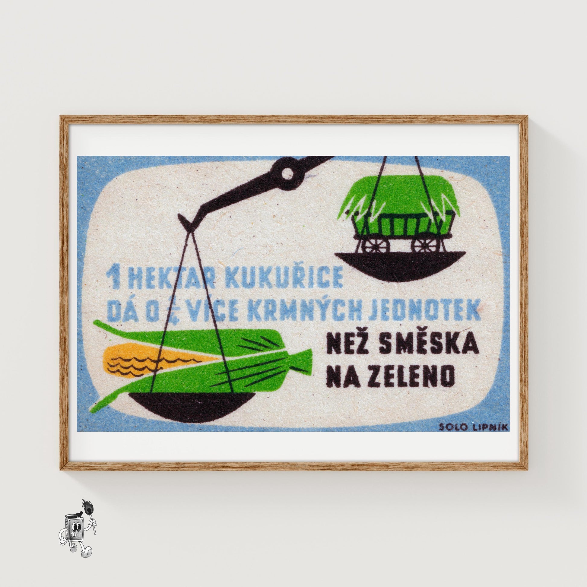 Grow Corn Not Hay - vintage matchbox label print