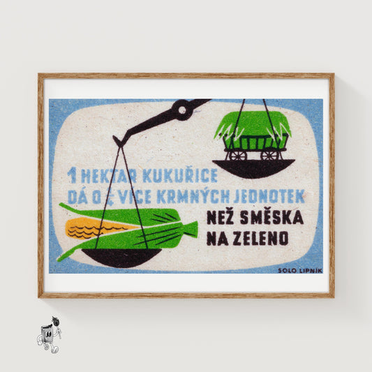 Grow Corn Not Hay - vintage matchbox label print