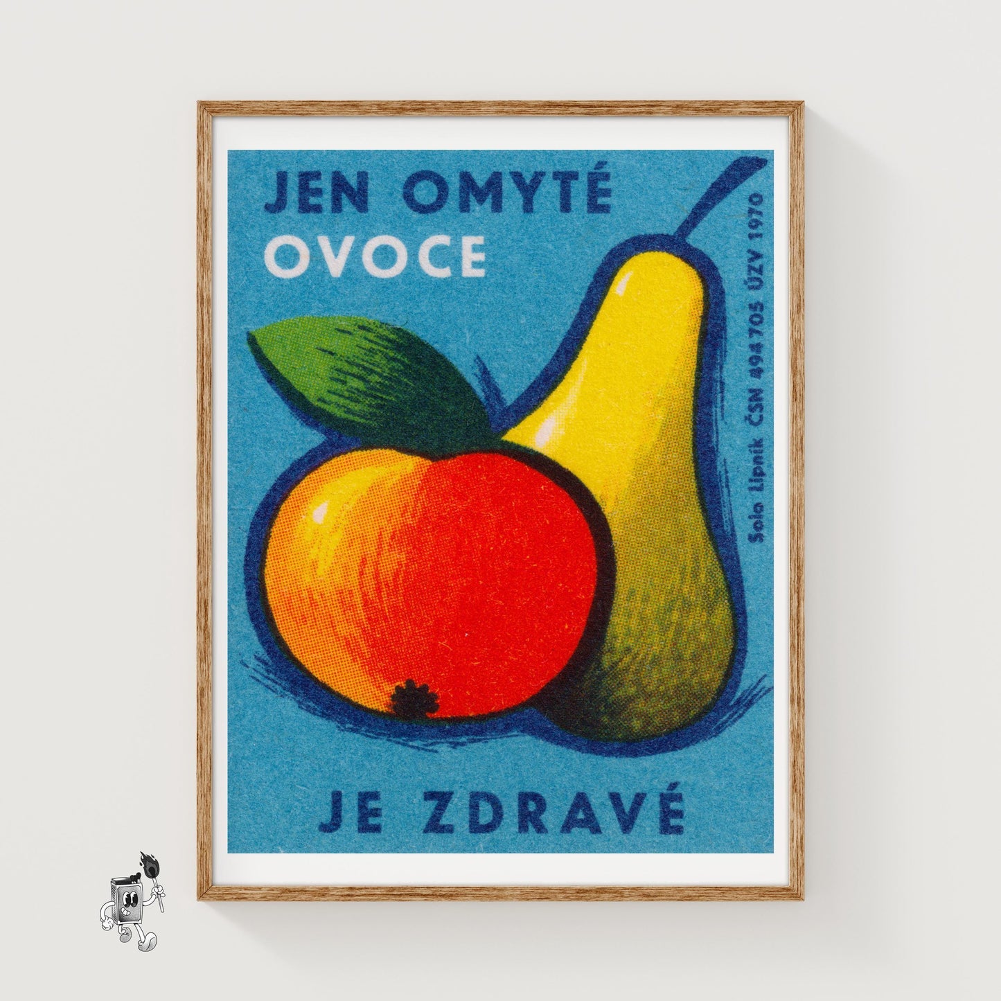 Fruit Matchbox Print: Vintage Czech - vintage matchbox label print
