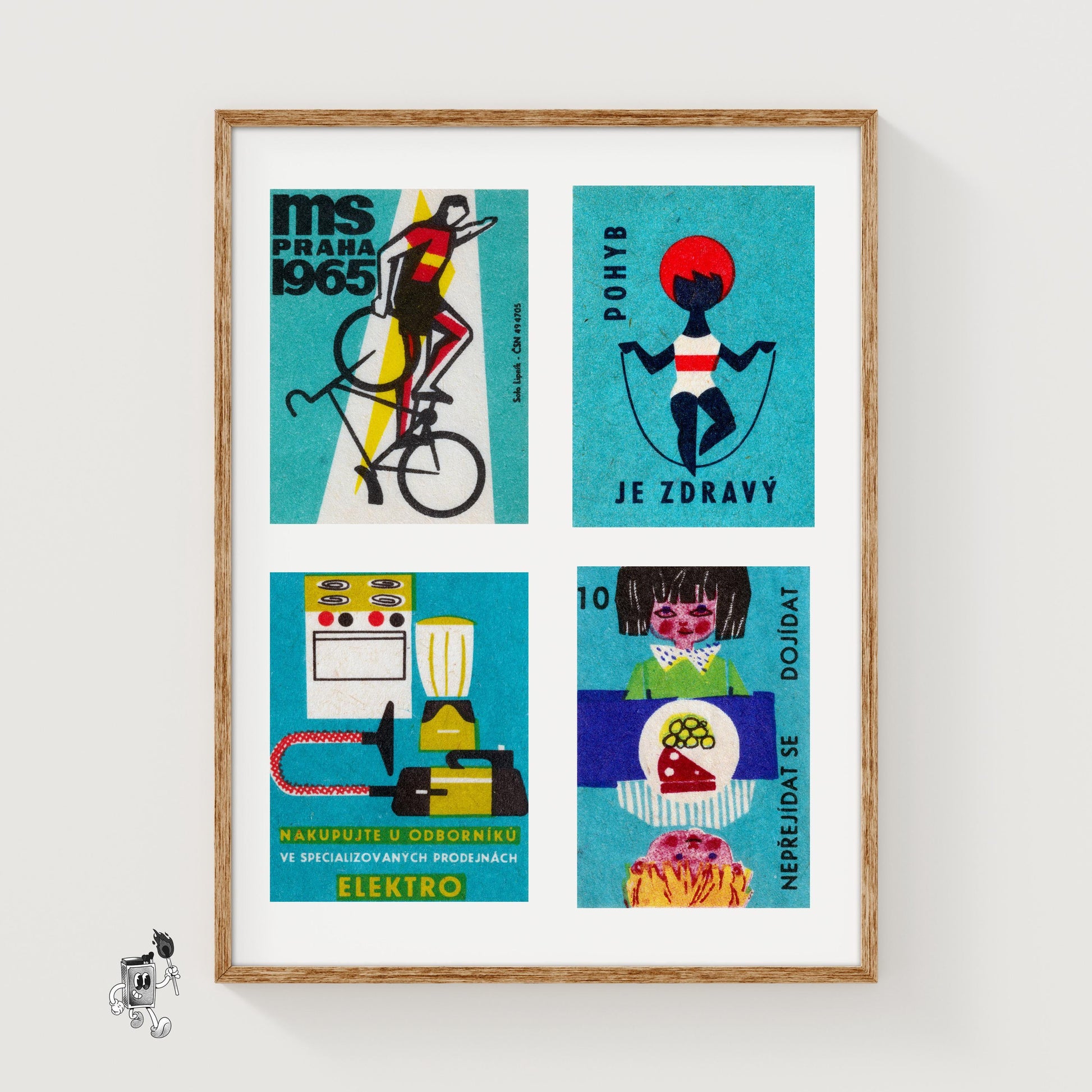 Four Vintages - vintage matchbox label print