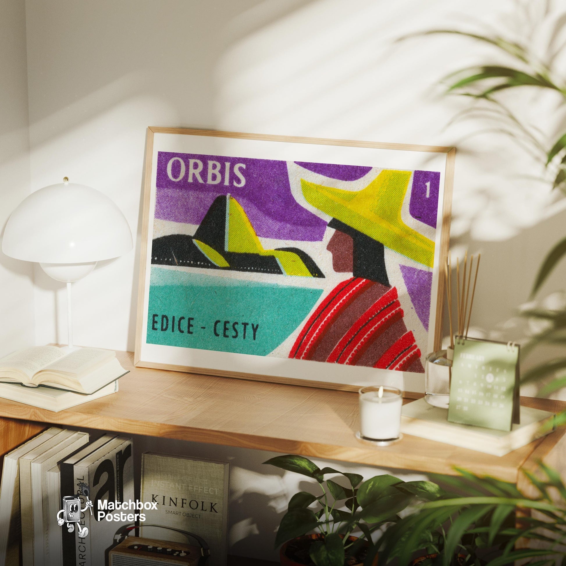South American Portrait - vintage matchbox label print - office wall