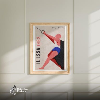 Fencer - vintage matchbox label print - bedroom mockup
