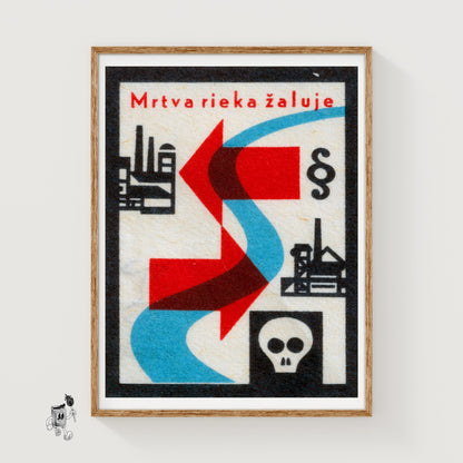 Don't Kill Rivers - vintage matchbox label print