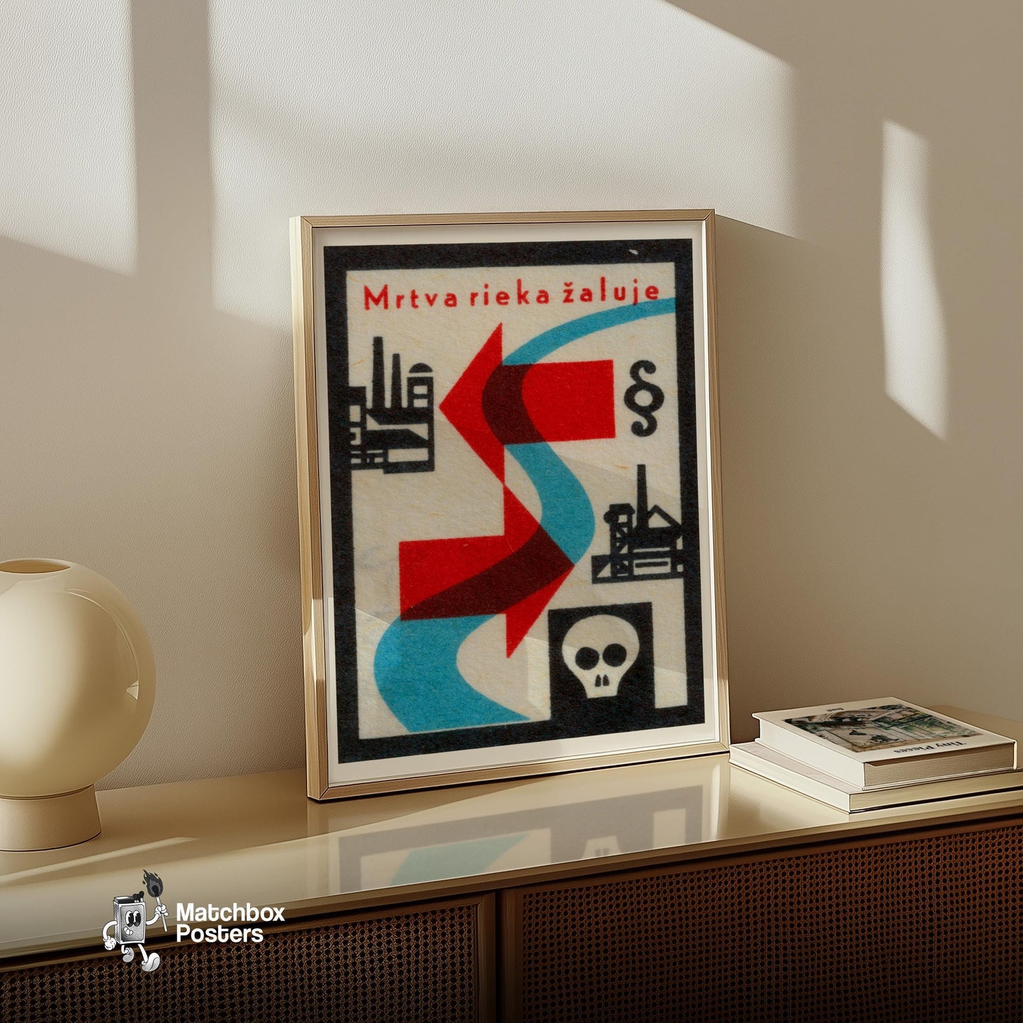 Don't Kill Rivers - vintage matchbox label print - size comparison