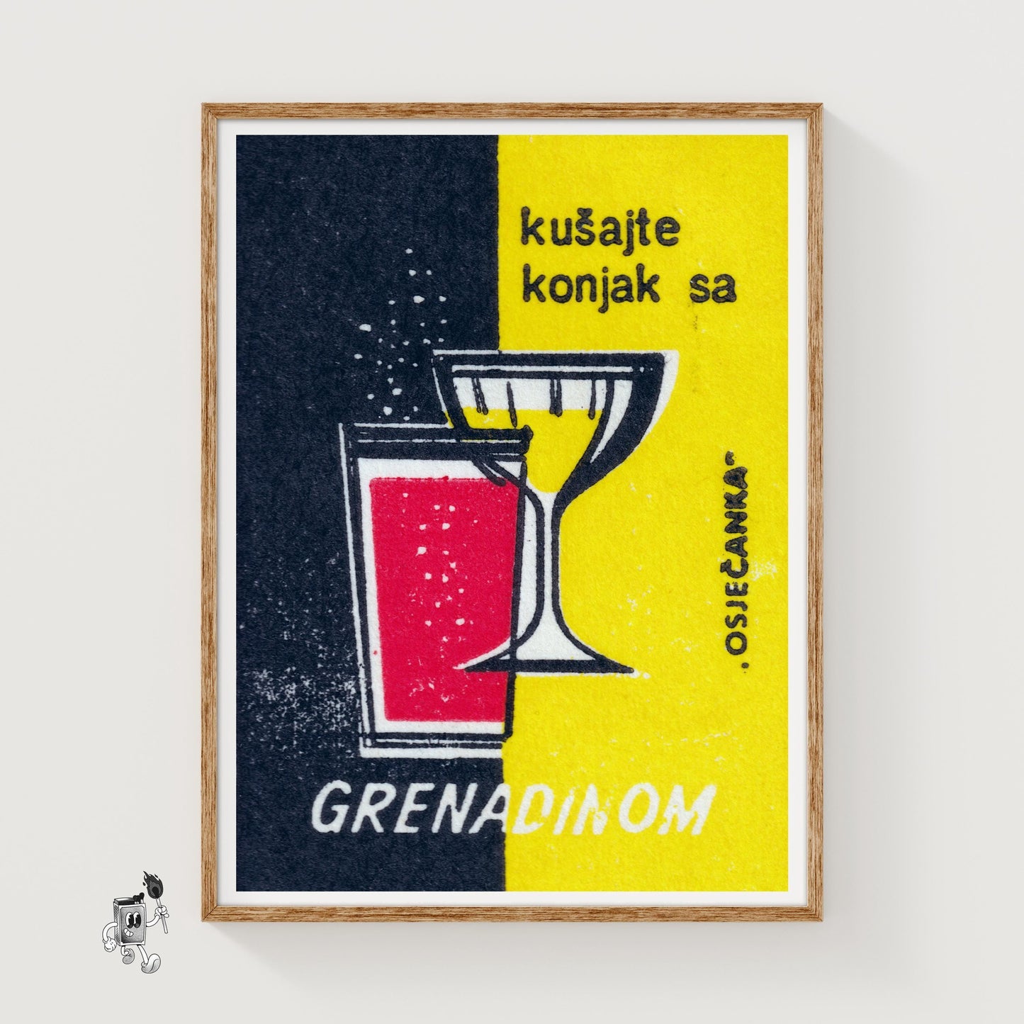 Cocktail Glass - vintage matchbox label print