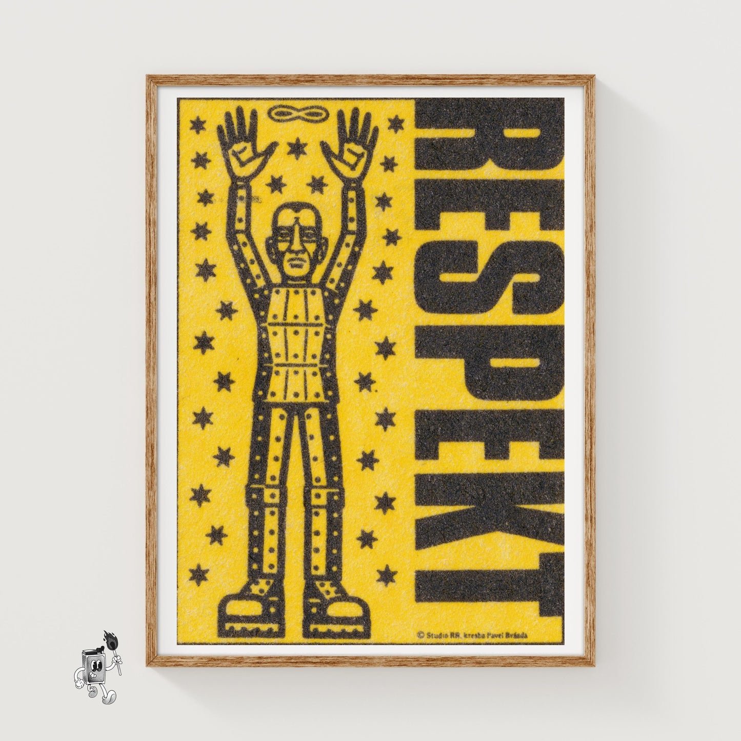 Respect Human Figure - vintage matchbox label print