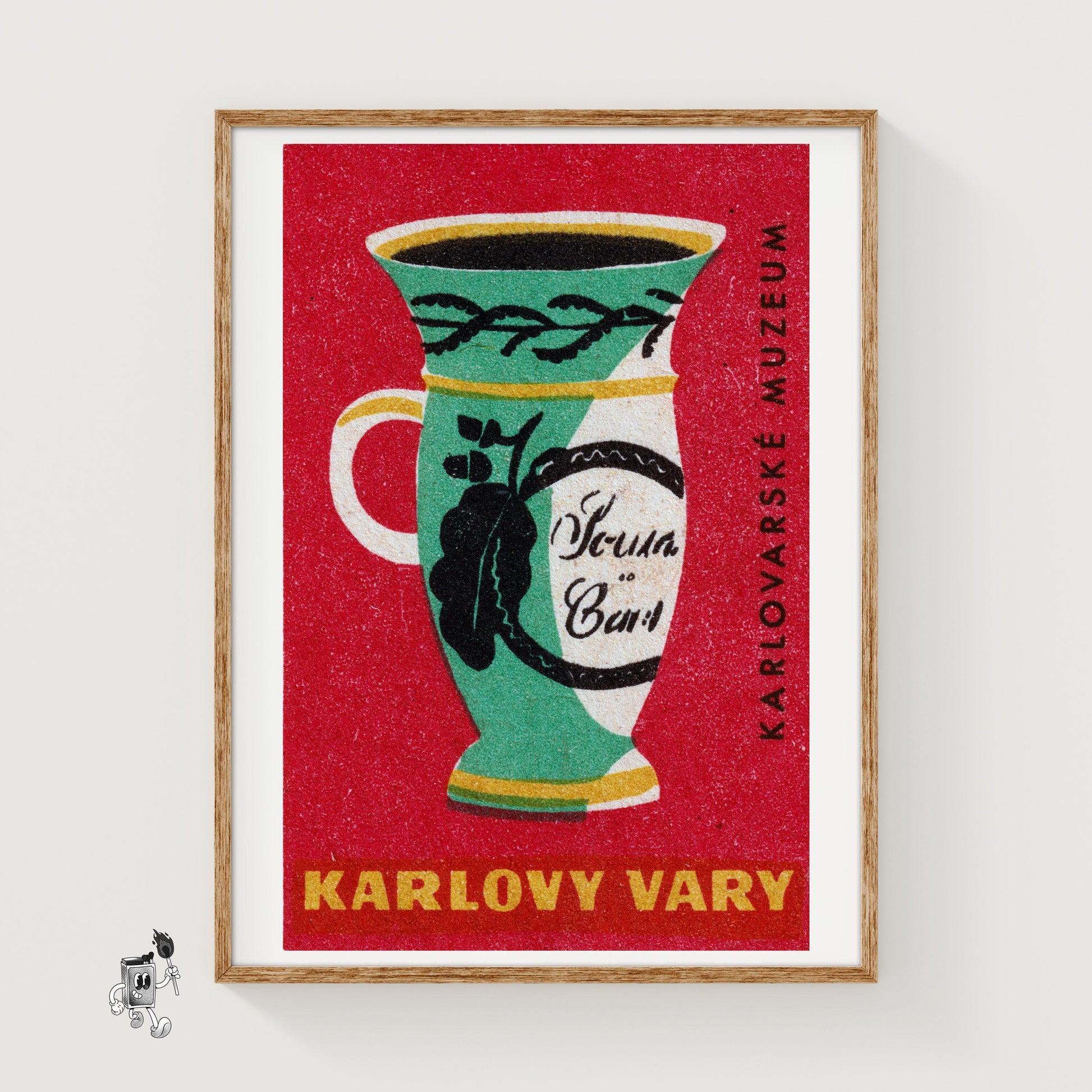 Decorative Ceramic Mug - vintage matchbox label print