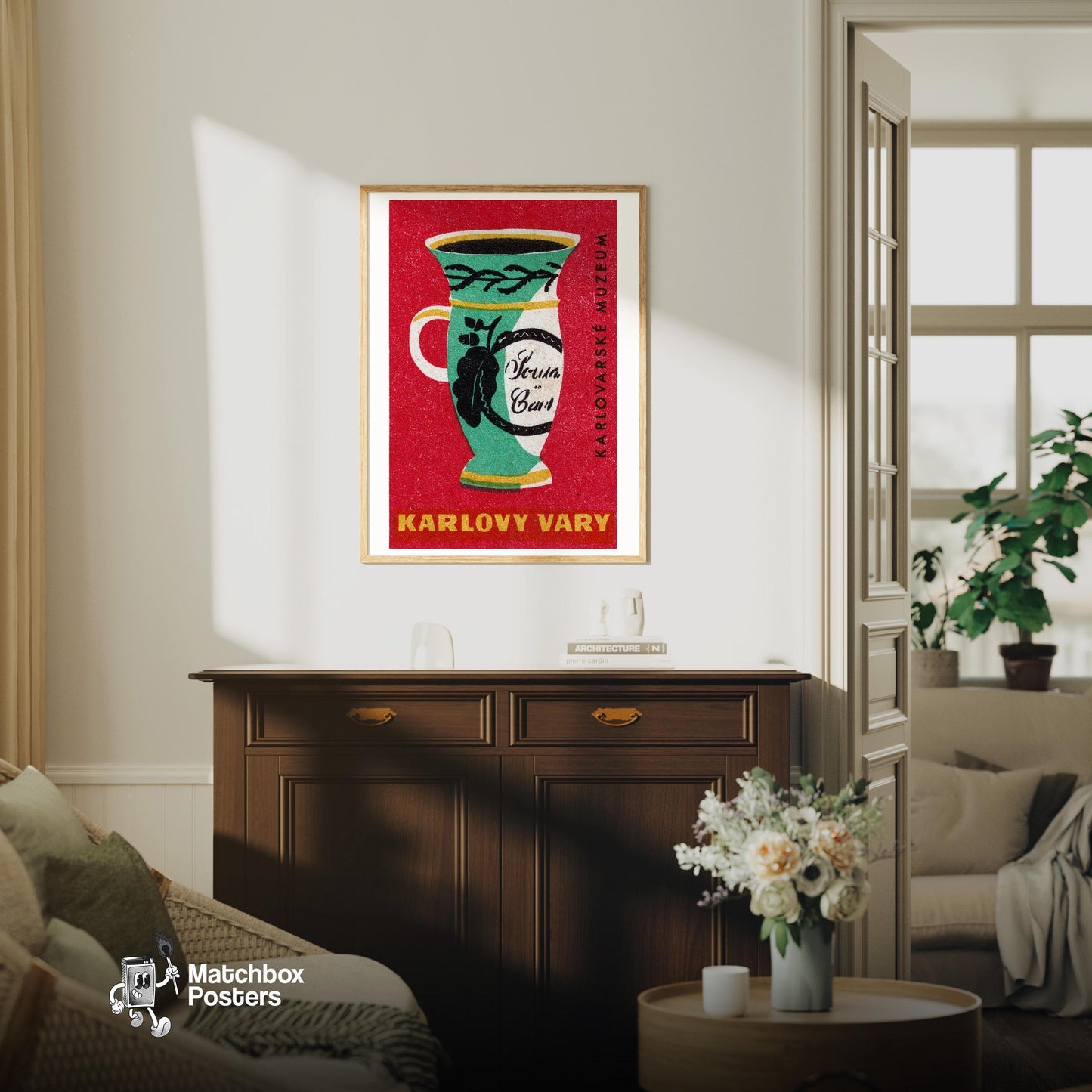 Decorative Ceramic Mug - vintage matchbox label print - framed wall art preview