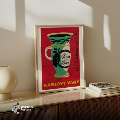 Decorative Ceramic Mug - vintage matchbox label print - bedroom mockup