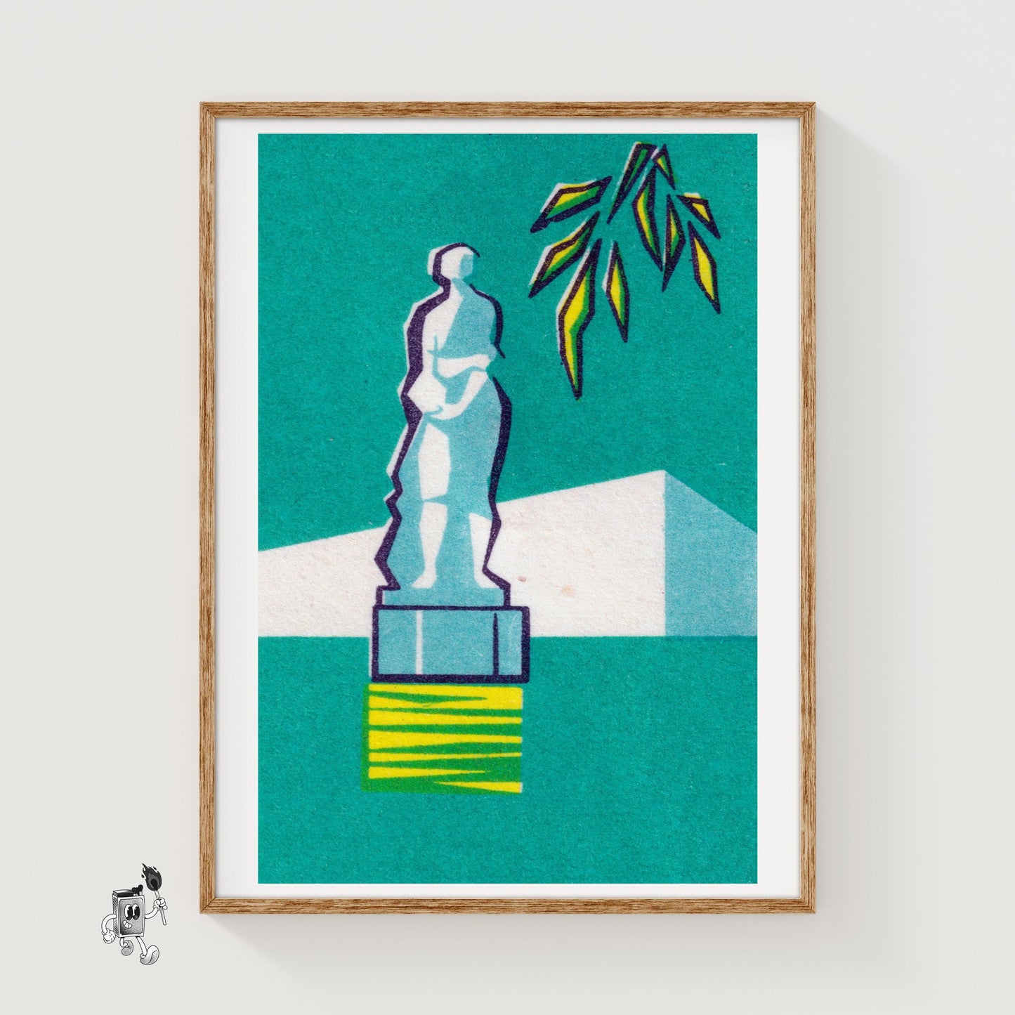 Statue Bust - vintage matchbox label print