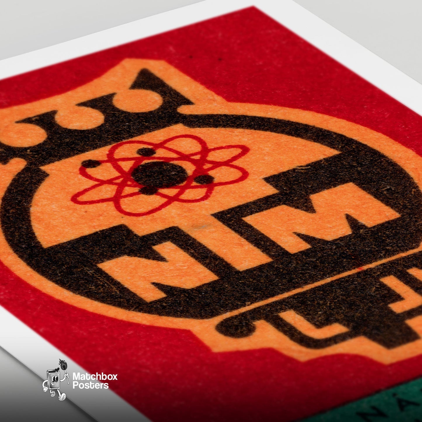 Narodni Technical Museum - vintage matchbox label print - close-up detail