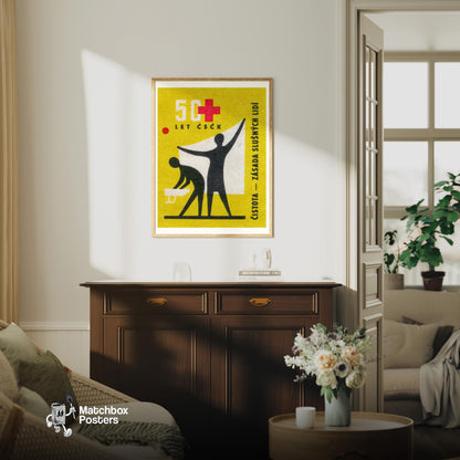 Cleanliness is Health - vintage matchbox label print - living room mockup