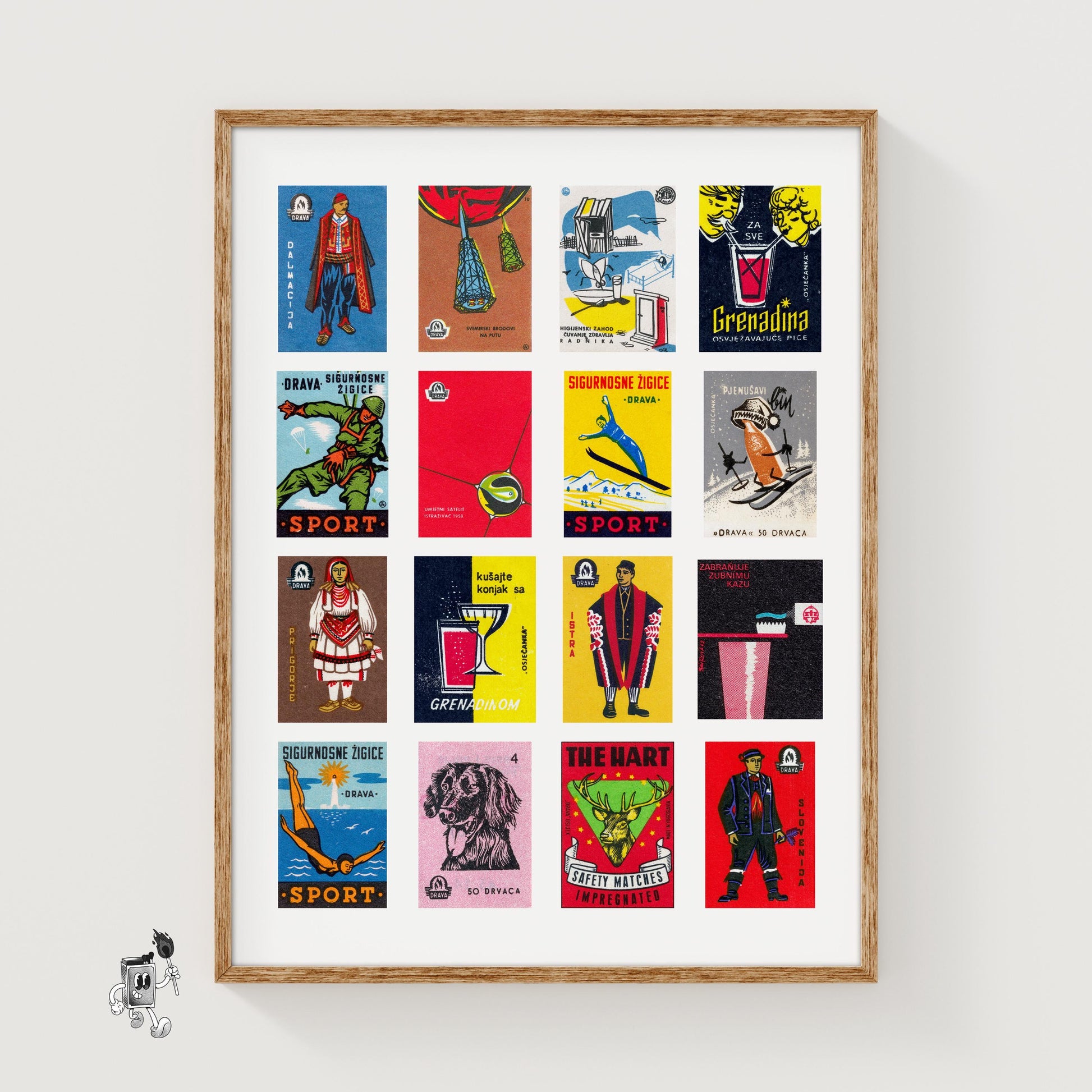 Croatian Collage - vintage matchbox label print