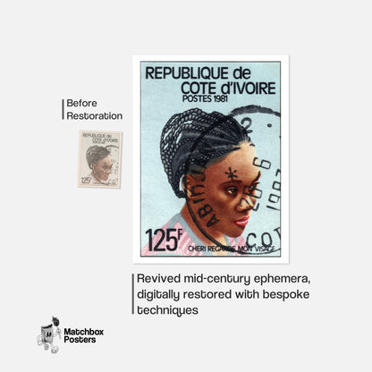 Traditional Hairstyle - vintage matchbox label print - framed wall art preview