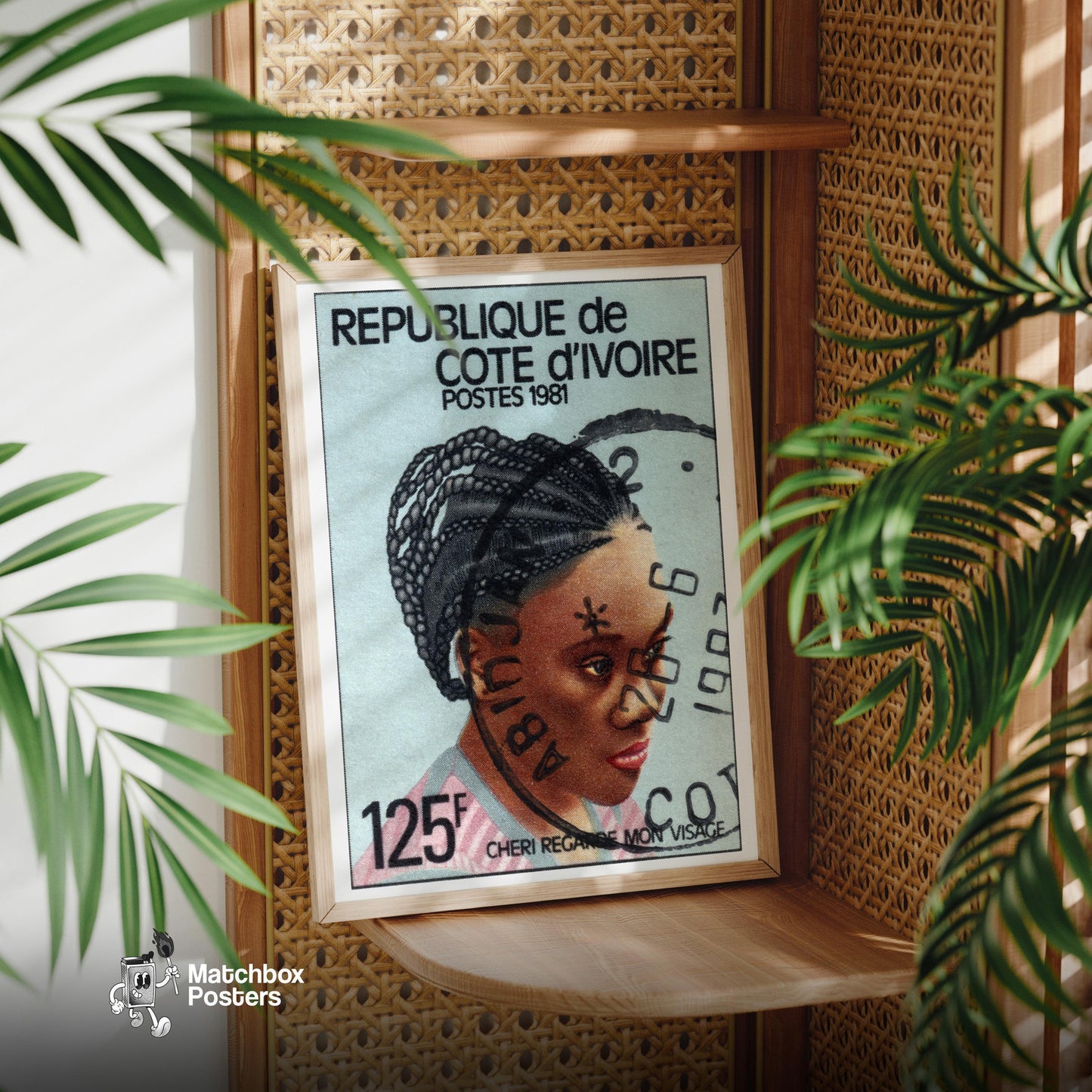 Traditional Hairstyle - vintage matchbox label print - office wall