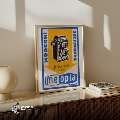 Vintage Camera - vintage matchbox label print - size comparison