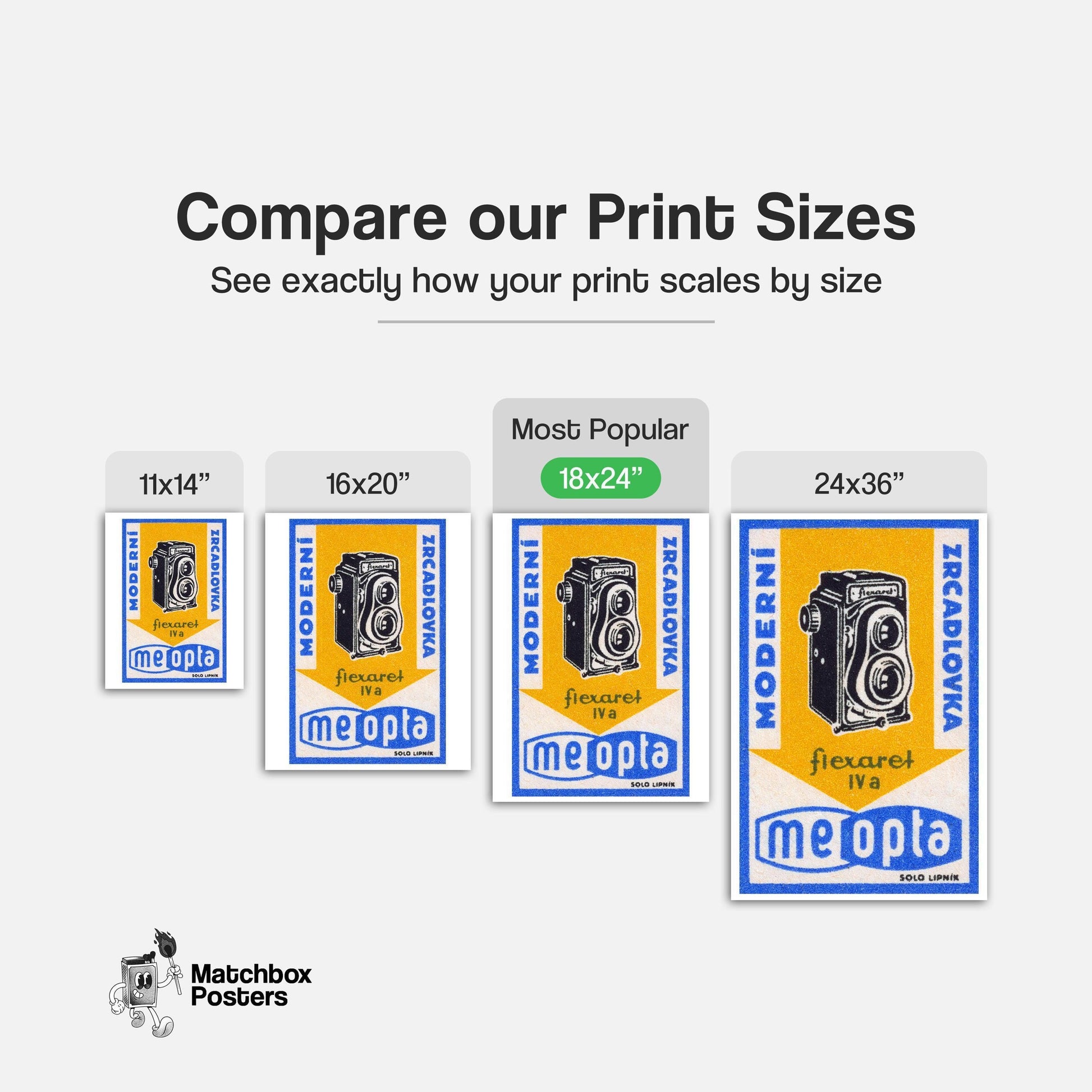 Vintage Camera - vintage matchbox label print - gallery wall preview