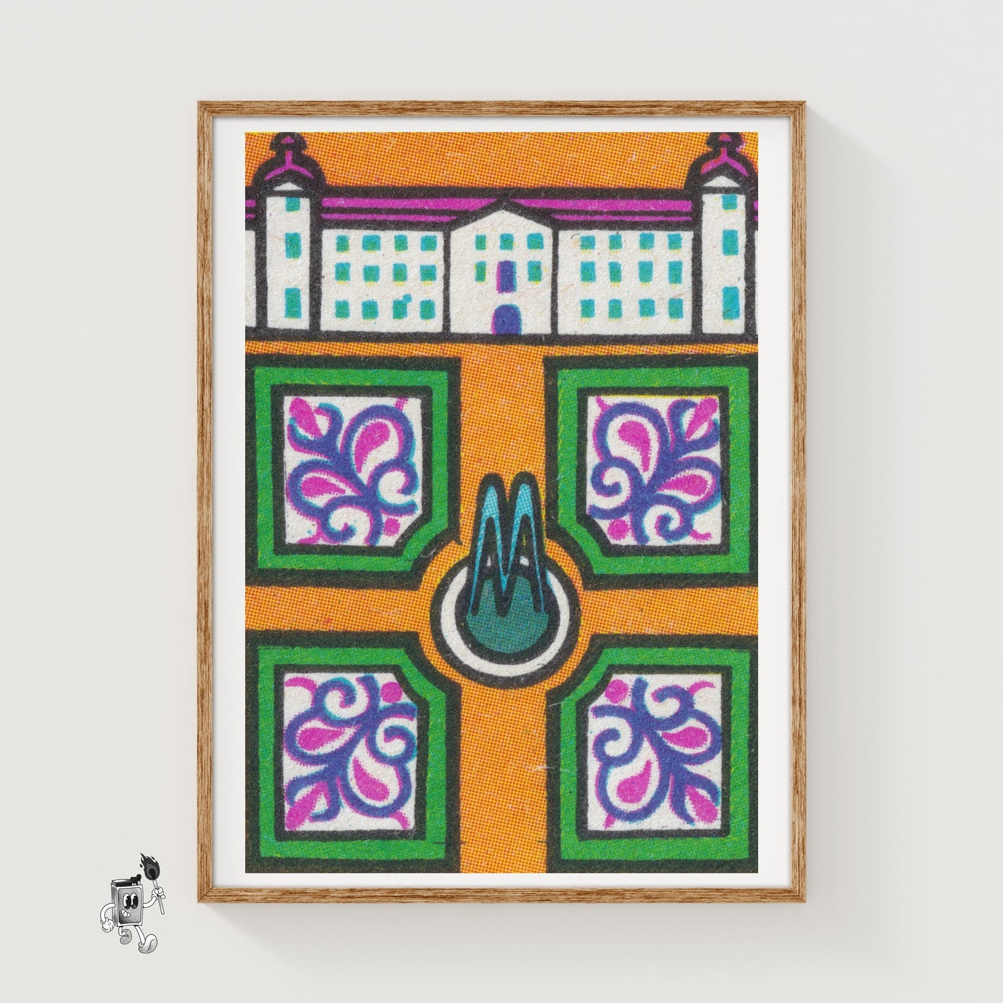 Symmetrican Gardens - vintage matchbox label print