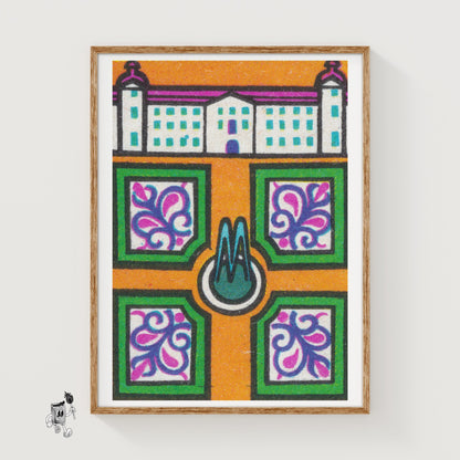 Symmetrican Gardens - vintage matchbox label print