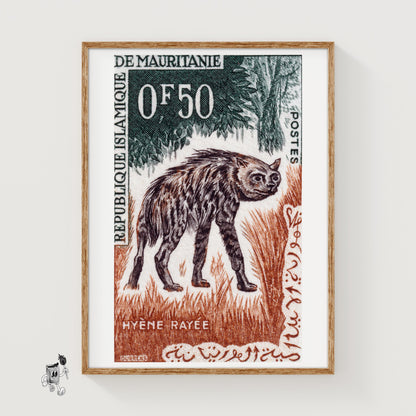 Striped Hyena - vintage matchbox label print