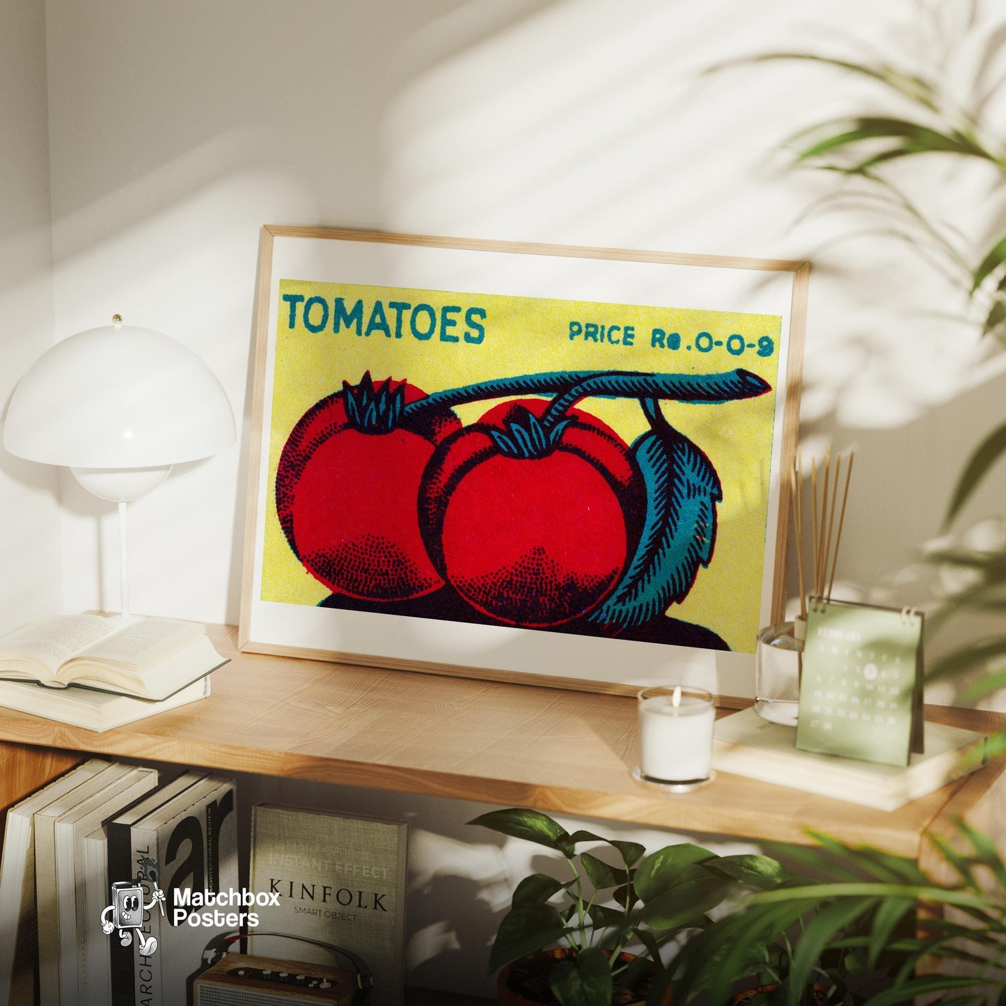 Tomato - vintage matchbox label print - office wall