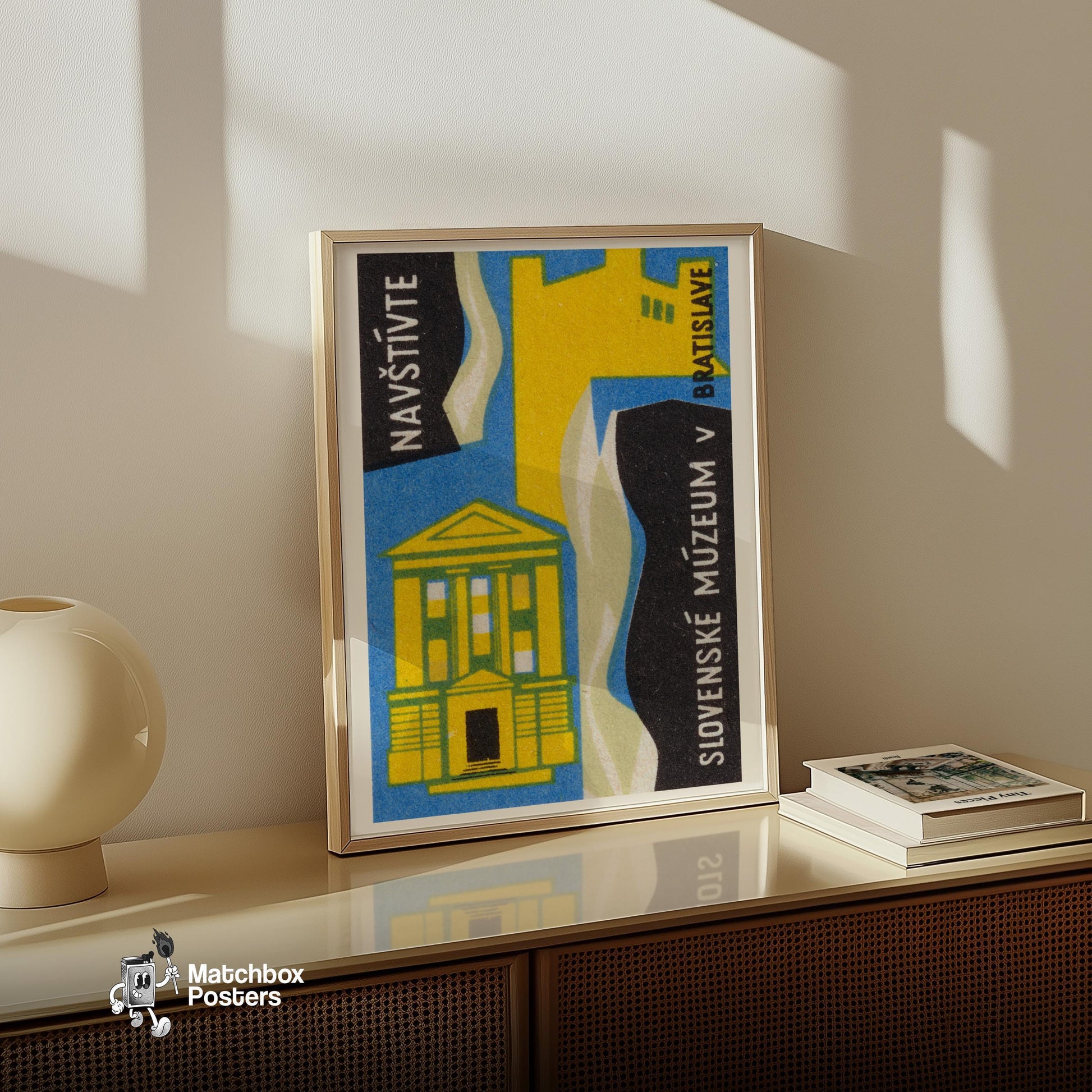 Slovak Museum - vintage matchbox label print - size comparison