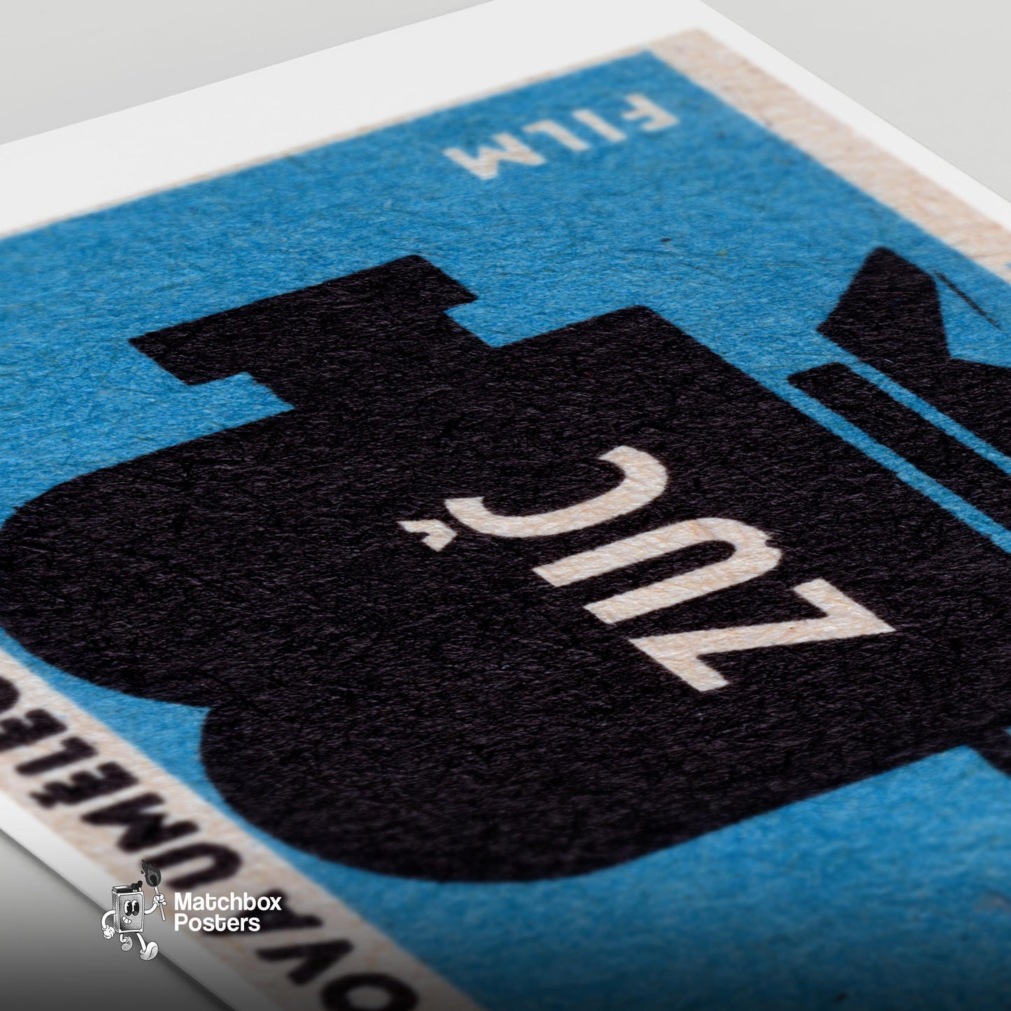 Vintage Video Camera - vintage matchbox label print - close-up detail
