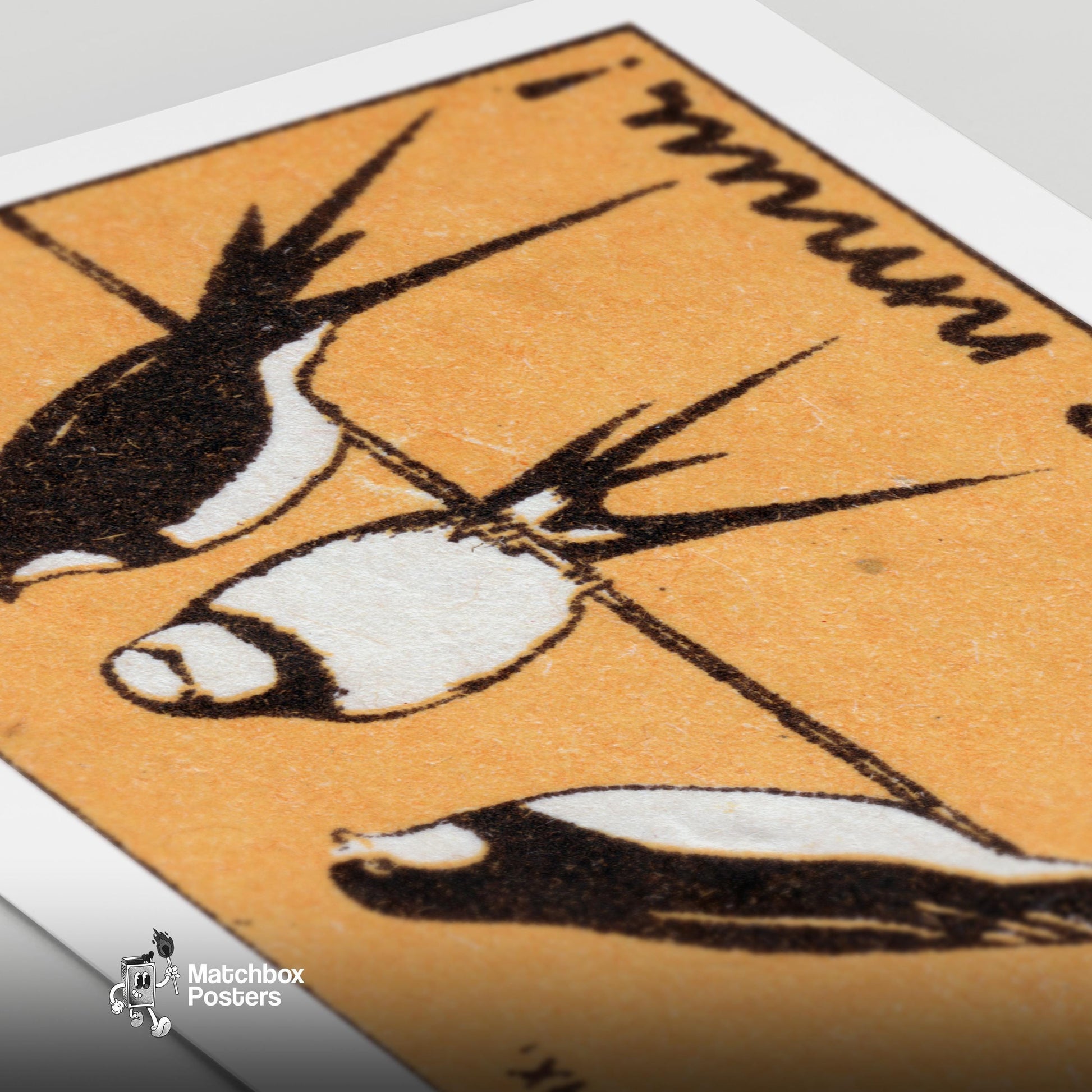 Three Swallows - vintage matchbox label print - close-up detail