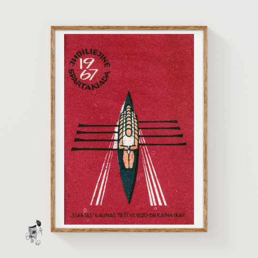 Rowing Team - vintage matchbox label print