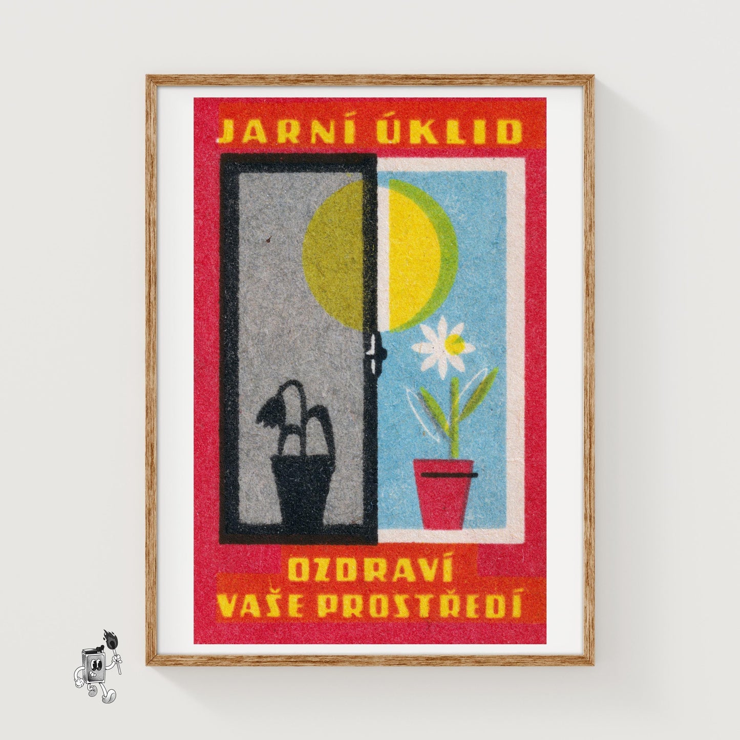 Spring Clean Your House - vintage matchbox label print