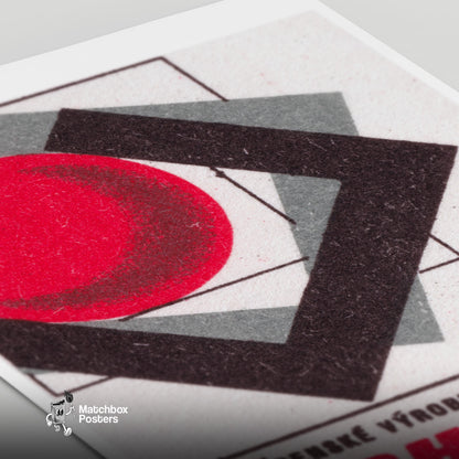 Geometric - vintage matchbox label print - close-up detail