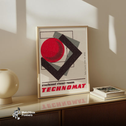 Geometric - vintage matchbox label print - size comparison