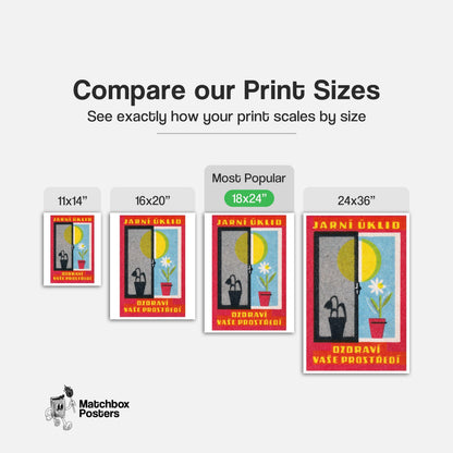Spring Clean Your House - vintage matchbox label print - gallery wall preview