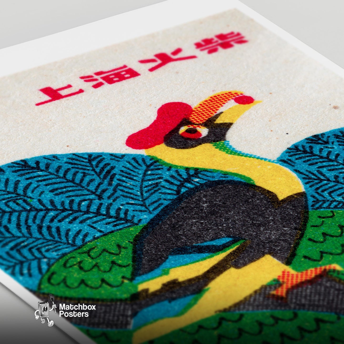 Toucan - vintage matchbox label print - close-up detail