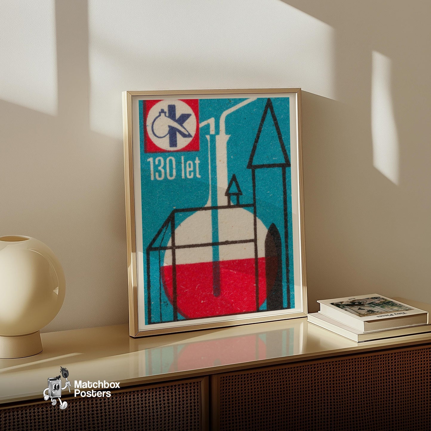 Chemical Engineering - vintage matchbox label print - size comparison