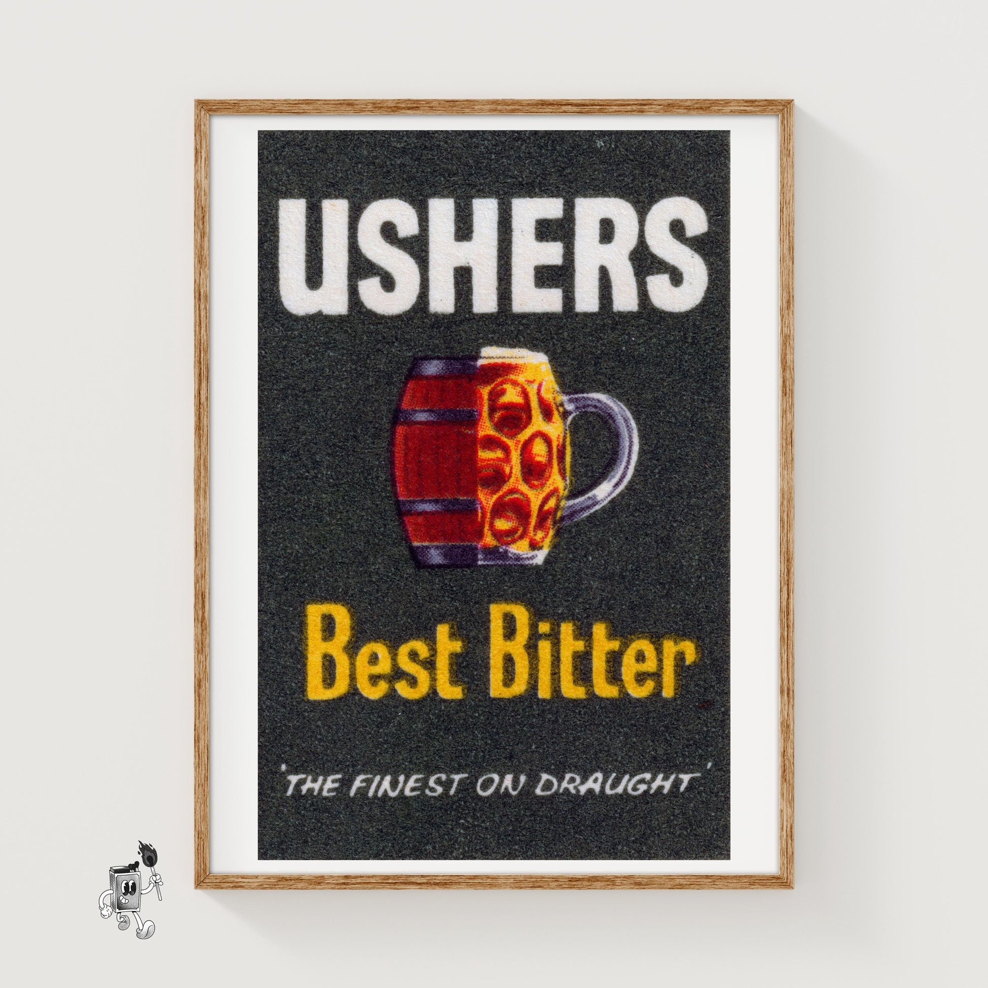 Beer Keg - vintage matchbox label print