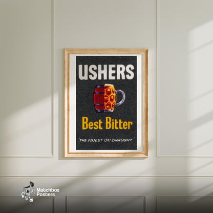 Beer Keg - vintage matchbox label print - bedroom mockup