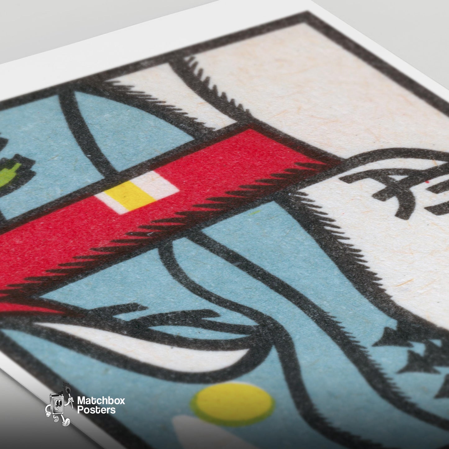 Winter Landscape - vintage matchbox label print - close-up detail