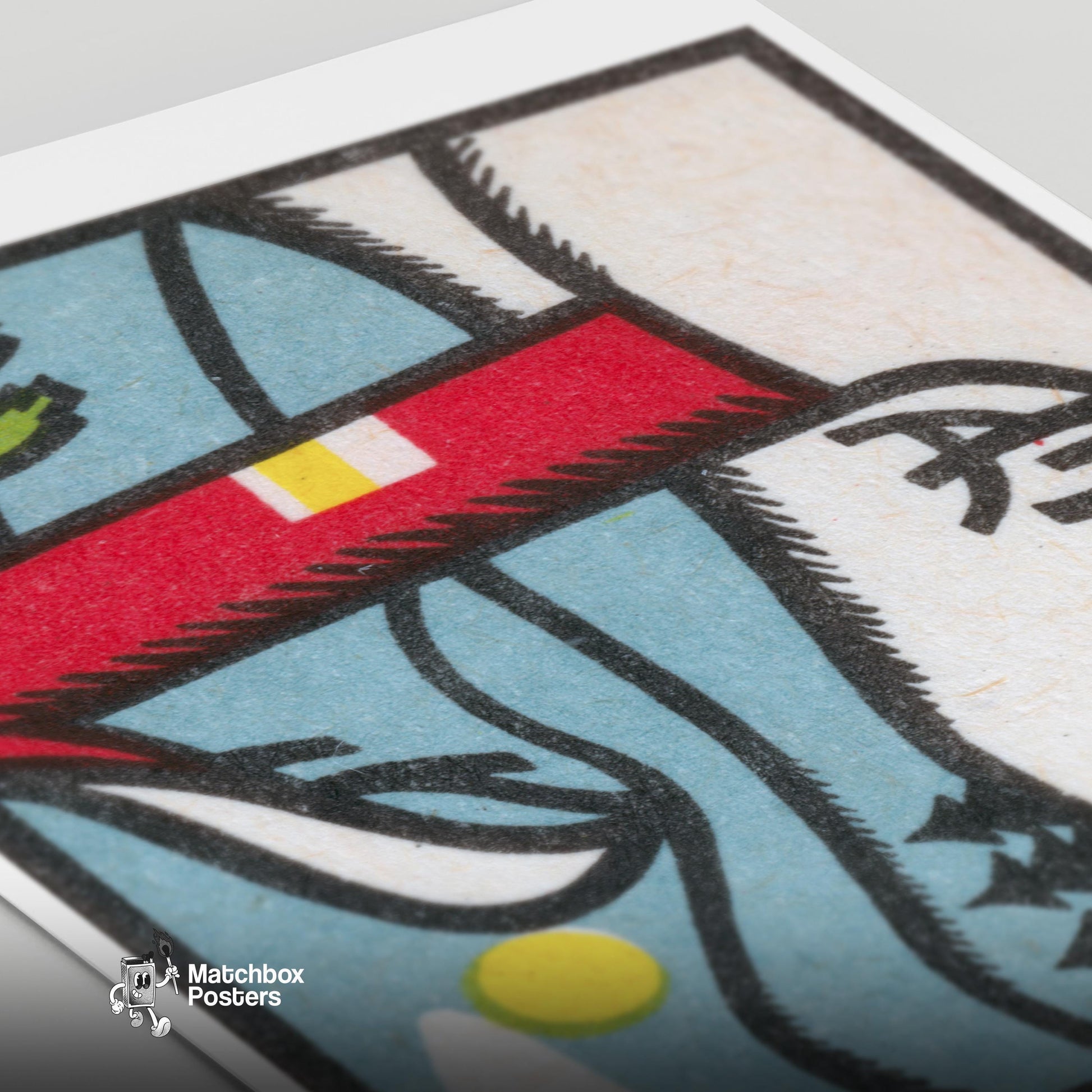 Winter Landscape - vintage matchbox label print - close-up detail